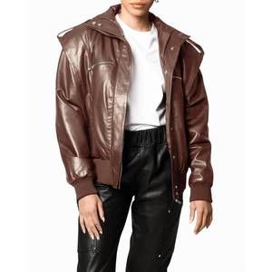NEW NICOLE MILLER leather space jacket in brown